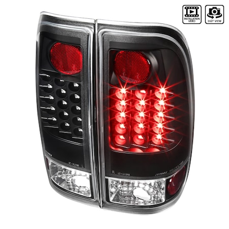 Spec-D Tuning 97-03 Ford F150 LED Tail Lights Black LT-F15097JMLED-V2-TM